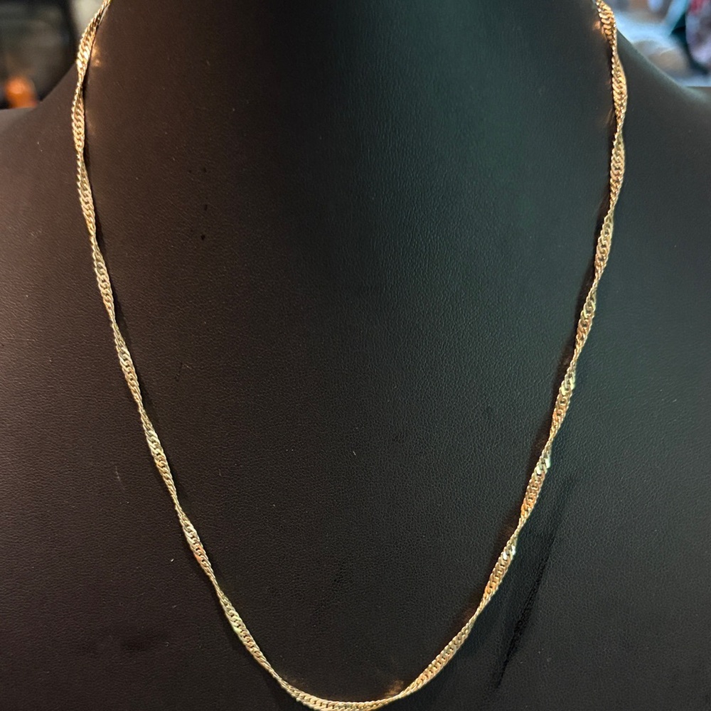 14k Gold Plate twisted Chain